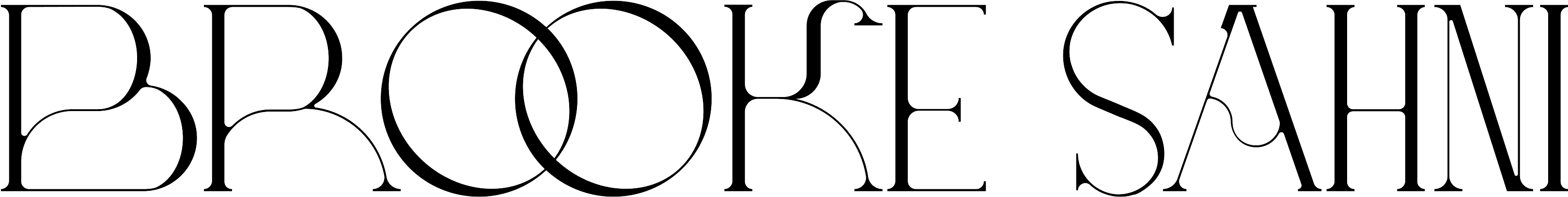 Brooke Sahni in fanciful serif font